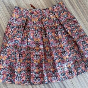 Maeve Anthropologie Colorful Pleated Mini Skirt pockets and lining